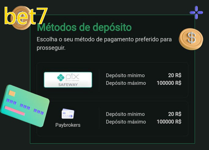 O cassino bet7bet oferece uma grande variedade de métodos de pagamento